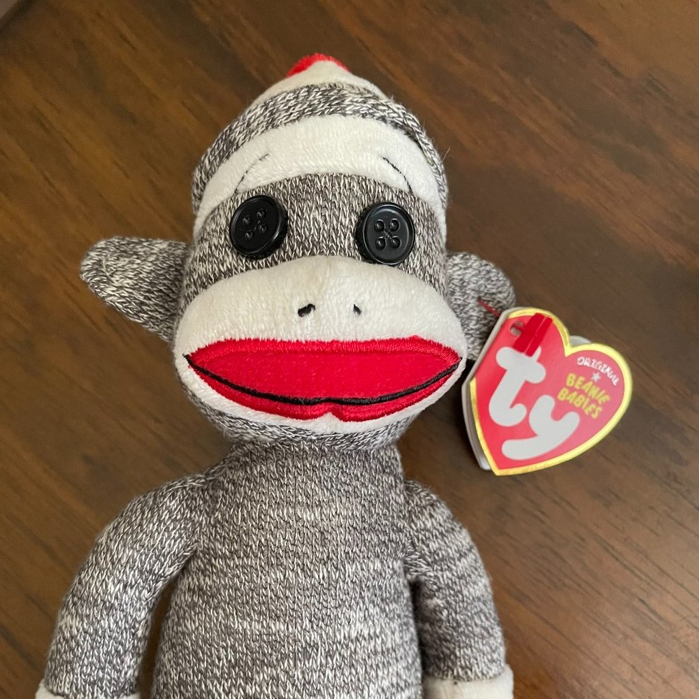 Ty ❤️ Beanie Baby Socks The Sock Monkey EXCLUSIVE RARE RETIRED BABIES
